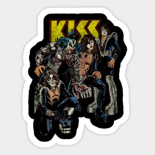 KISS (Vintage Comic Distressed) Sticker